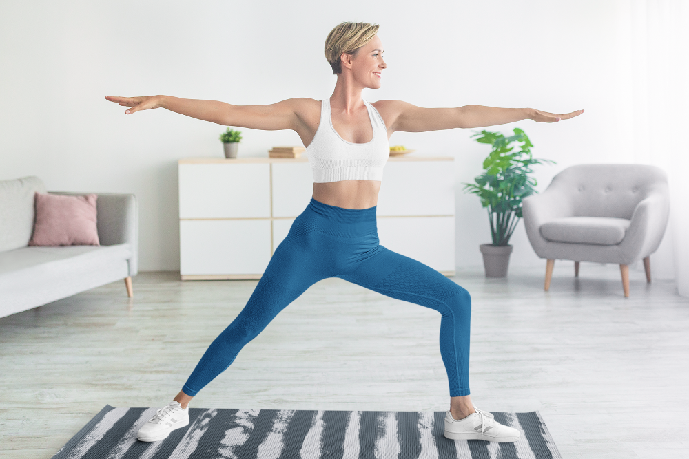 Yoga Mat | 6mm Thick | Blue Striped | Non-Slip | Eco Friendly | Yune Yoga | Fir-2